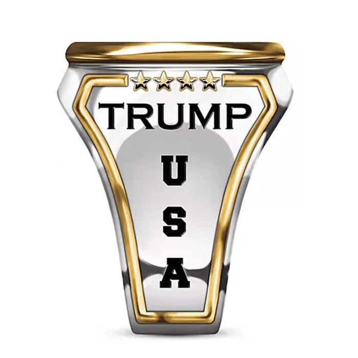 Cheap Ring Fashion USA President Trump Ring Most Recent Jewelry Silver Gold Color American President Men'S Cool Biker Ring