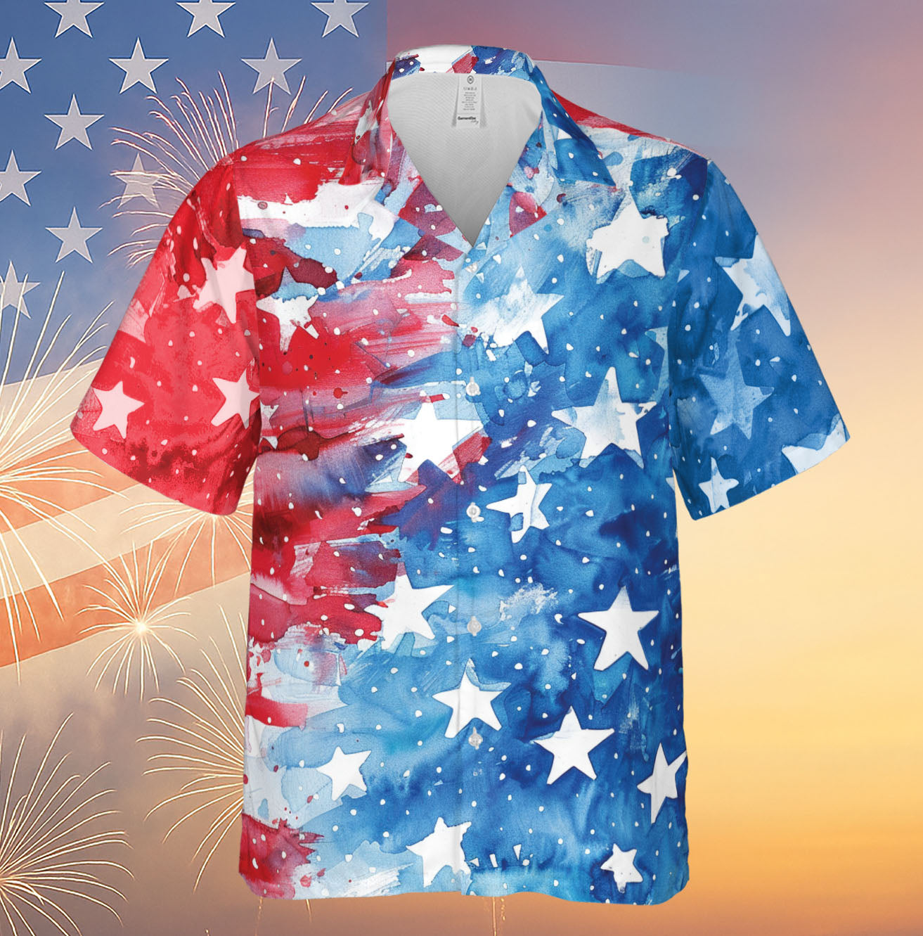 Retro American Flag Hawaiian Shirt | 4th Of July Hawaiian Shirt | Patriotic America Independence Day Hawaiian Shirt 682319