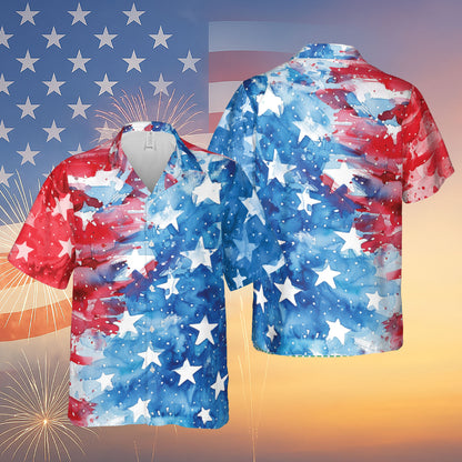 Retro American Flag Hawaiian Shirt | 4th Of July Hawaiian Shirt | Patriotic America Independence Day Hawaiian Shirt 682319