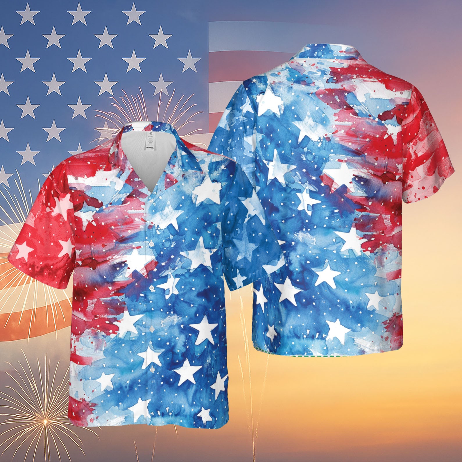Retro American Flag Hawaiian Shirt | 4th Of July Hawaiian Shirt | Patriotic America Independence Day Hawaiian Shirt 682319