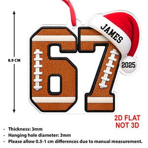 Custom Name 6 7 Football Acrylic Ornament | Personalized Trending 6 7 Meme Sports Christmas Ornament 683656