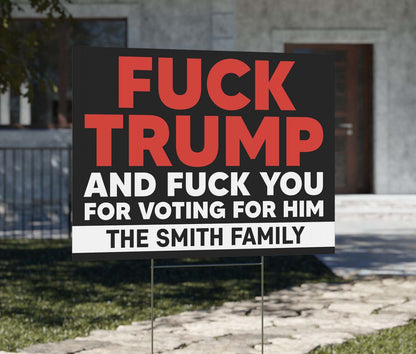 Funny F*ck Trump Yard Sign – Personalized 8647 Anti Trump, Anti-Republican Political Statement for Kamala Harris Supporters 682213