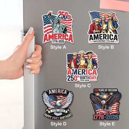 Personalized USA 250 Years Anniversary Acrylic Fridge Magnets, Patriotic 1776–2026 Magnets, 4th of July Fridge Magnets 684097