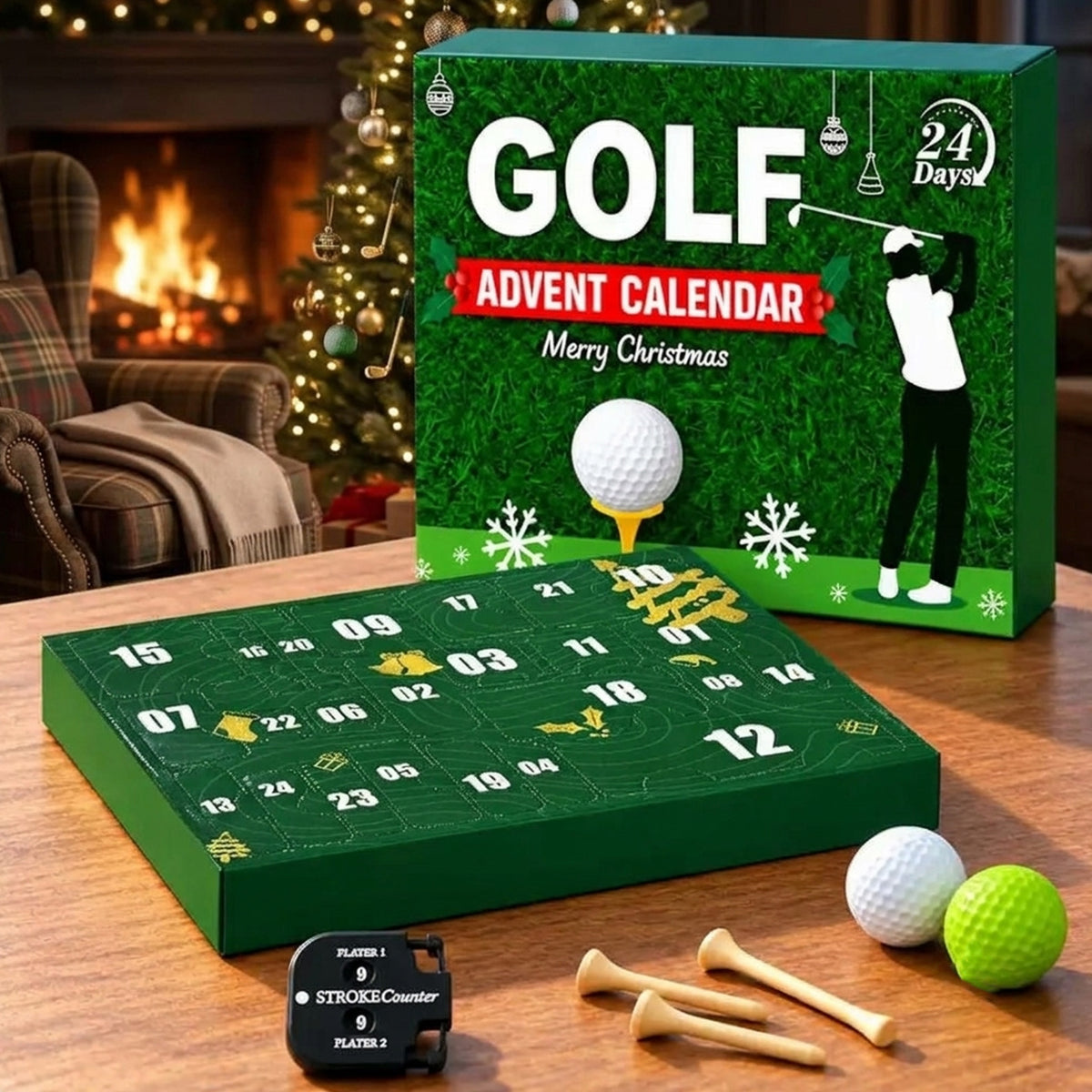 Golf Advent Calendar, 24 Days Holiday Countdown Christmas Golf Accessories Gift Set for Men & Golf Lovers 686793 WFD