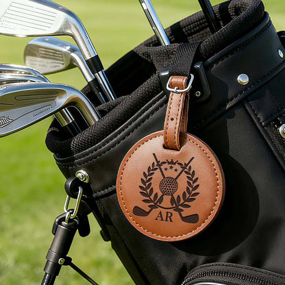 Personalized Leather Golf Bag Tag | Mini Golf Tee Holder | Engraved Leather Golf Accessories 683712