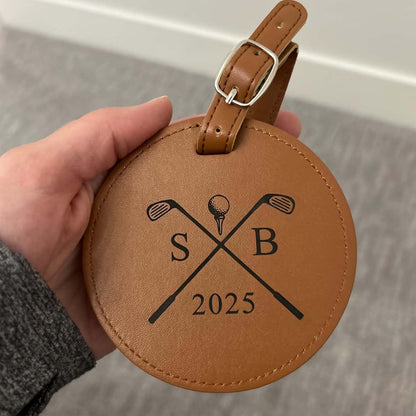Personalized Leather Golf Bag Tag | Mini Golf Tee Holder | Engraved Leather Golf Accessories 683712