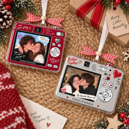 Custom Photo Couple Digital Camera Acrylic Ornament, Personalized Christmas Ornament, Gift for Couple 686517 WFD