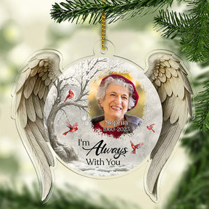 We’re Always With You Memorial Acrylic Ornament | Personalized Custom Name Photo Ornament 683614