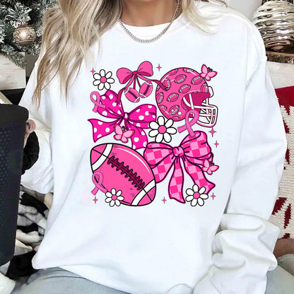 October We Wear Pink, Football Breast Cancer Awareness Shirt, Pink Ribbon T-Shirt, Cheer Football Fight Cancer Shirt 683314-2