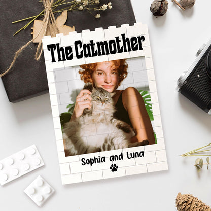Custom Photo Cat Building Brick Blocks | Catmother Catfather Brick Block | Personalized Gift for Cat Lovers 684295