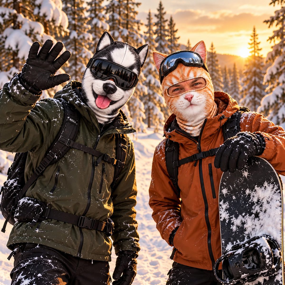 Custom Funny Animal Ski Mask With Ears, Cat Dog Balaclava, Birthday Gift for Ski Lovers 686488 WFD