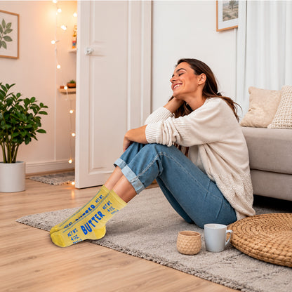 Butter Socks, Funny Food Butter Box Crew Socks, Unique Gift for Chefs & Food Lovers 686432 WFD