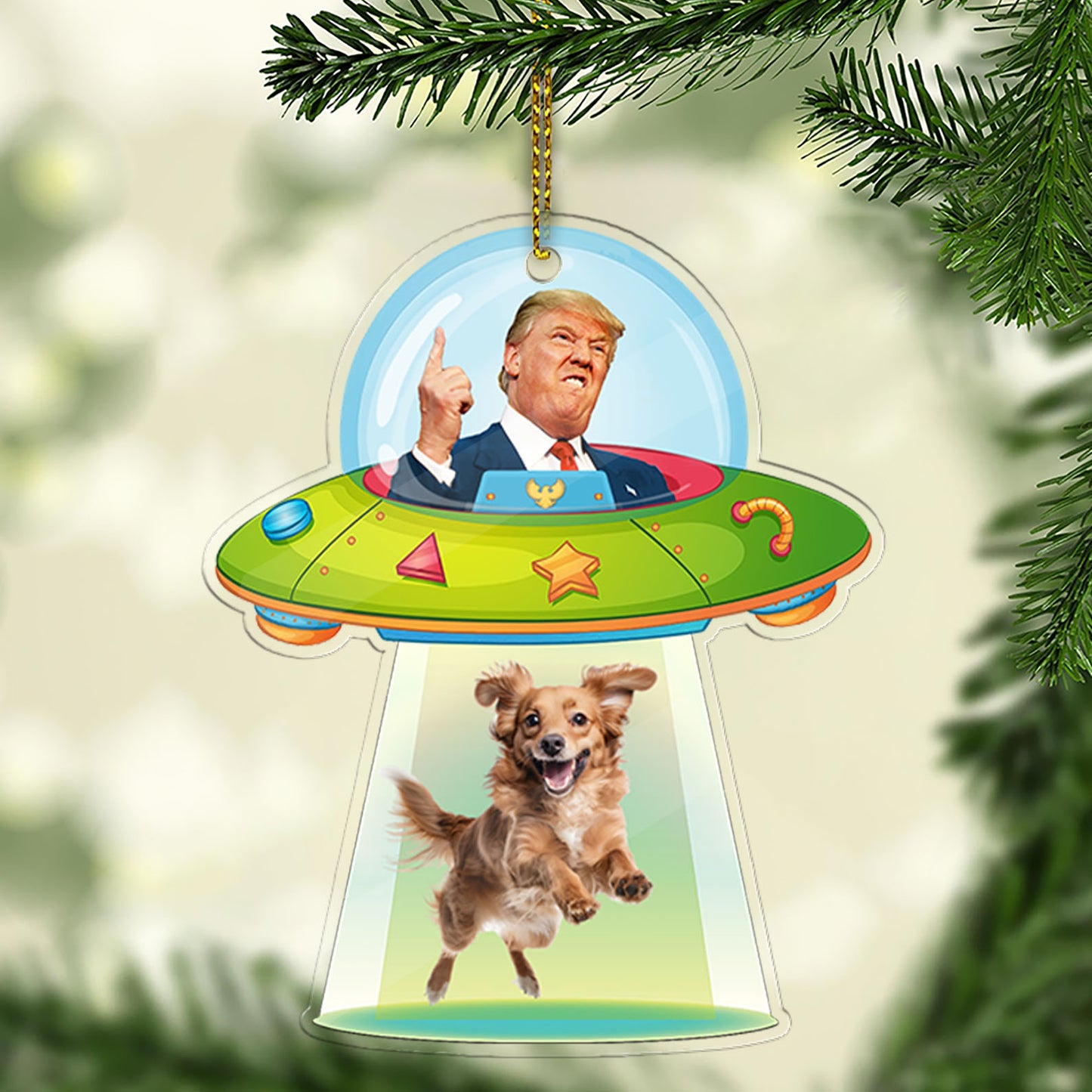 Personalized Donald Trump UFO Acrylic Ornament | Custom Photo Upload Christmas Ornament 683528 – GOP