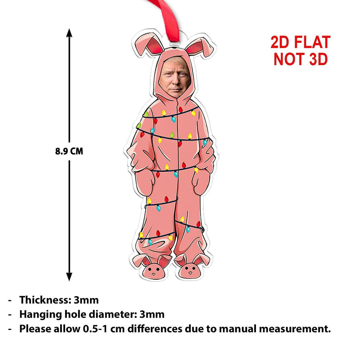 Personalized Donald Trump Ralphie Acrylic Ornament | Funny Trump Pink Bunny Ornament 683570 – GOP