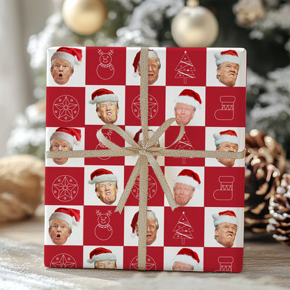 Funny Trump Santa Wrapping Paper, Donald Trump Wrapping Paper, Wrapping Paper For Christmas 683382 - GOP