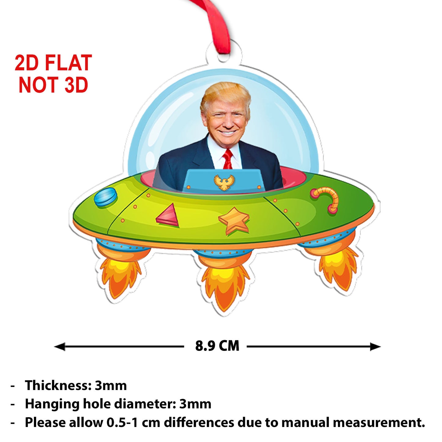 Personalized Donald Trump UFO Acrylic Ornament | Custom Funny Trump Christmas Ornament 683526 – GOP