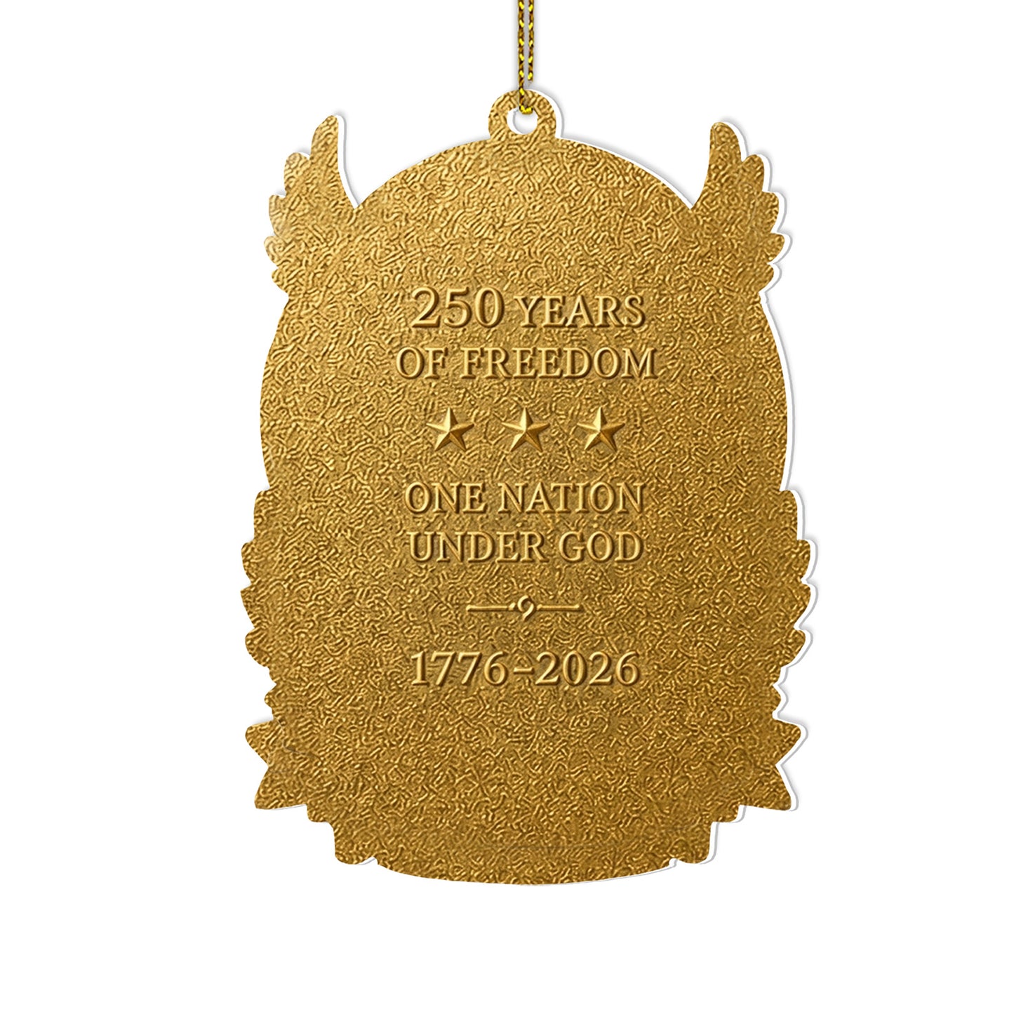 USA 250th Anniversary 2-Sided Aluminum Ornament 1776-2026, Patriotic Bald Eagle Christmas Ornament 685804