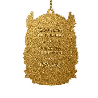 USA 250th Anniversary 2-Sided Aluminum Ornament 1776-2026, Patriotic Bald Eagle Christmas Ornament 685804