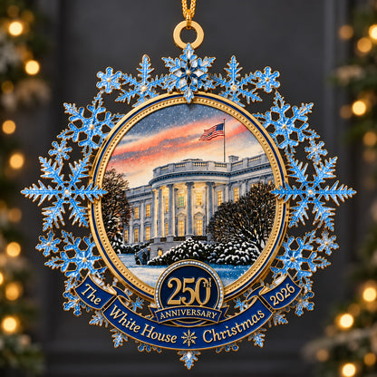 White House 250 Years Anniversary Metal Ornament, USA 250 Years 2026 Commemorative Keepsake 686614 WFD