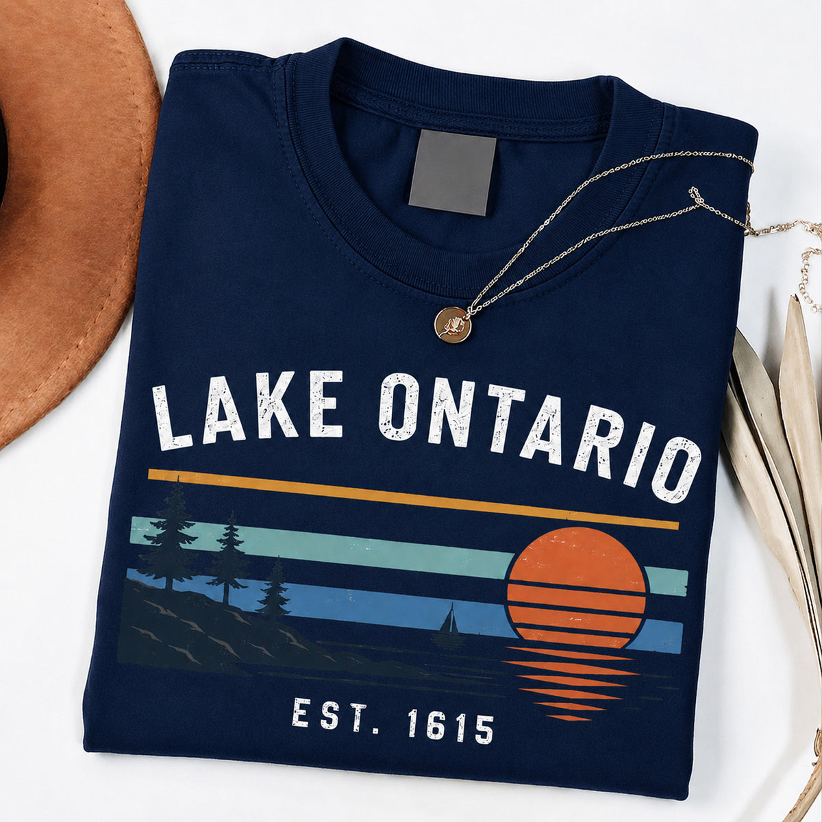 Lake Ontario Est 1615 Shirt, Anti Trump Tee, Great Lakes Sunset Shirt, Canada Political Protest Tee 686118 WFD