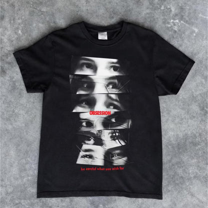 Obsession Movie Shirt, Be Careful What You Wish For Tee, Eye Collage Thriller Film Fan Gift, Horror Movie Shirt 685518