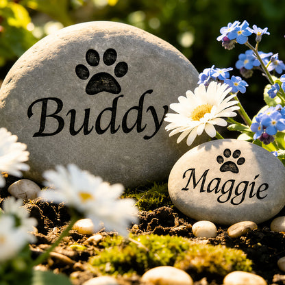 Personalized Pet Memorial Stone, Engraved Dog Grave Marker, Pet Remembrance Garden Stone 685455