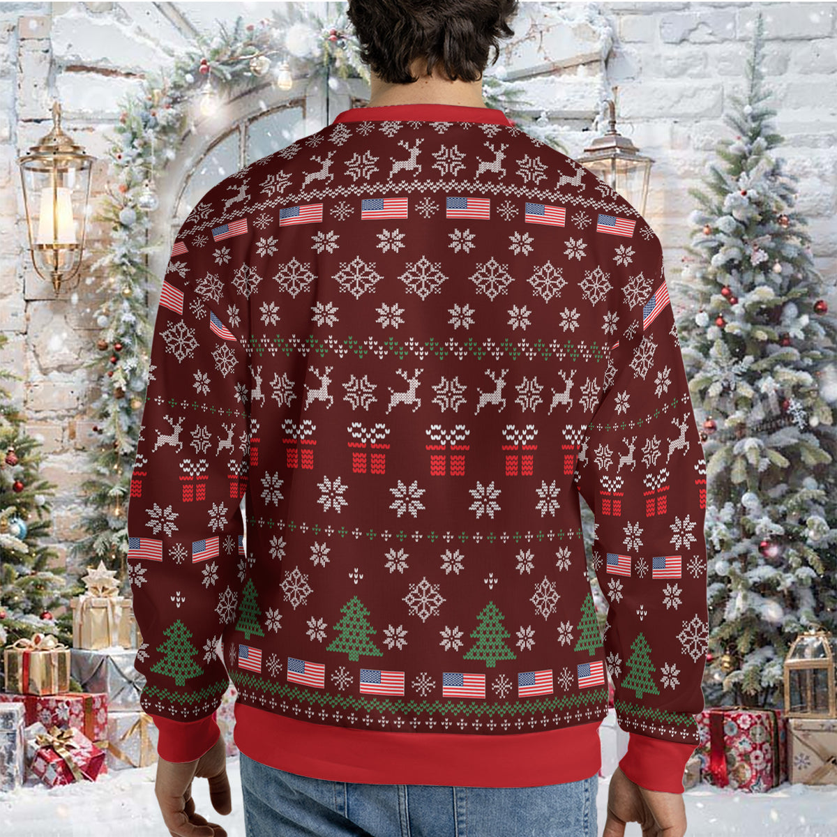 Donald Trump Ugly Sweater | Really Great Christmas Believe Me All-Over-Printed Sweatshirt 683582 – GOP