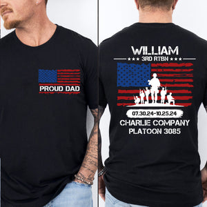 Personalized Military Graduation Shirt, Custom Bootcamp Graduation Tee, Military Dad Pocket & Back Shirt 683344-2