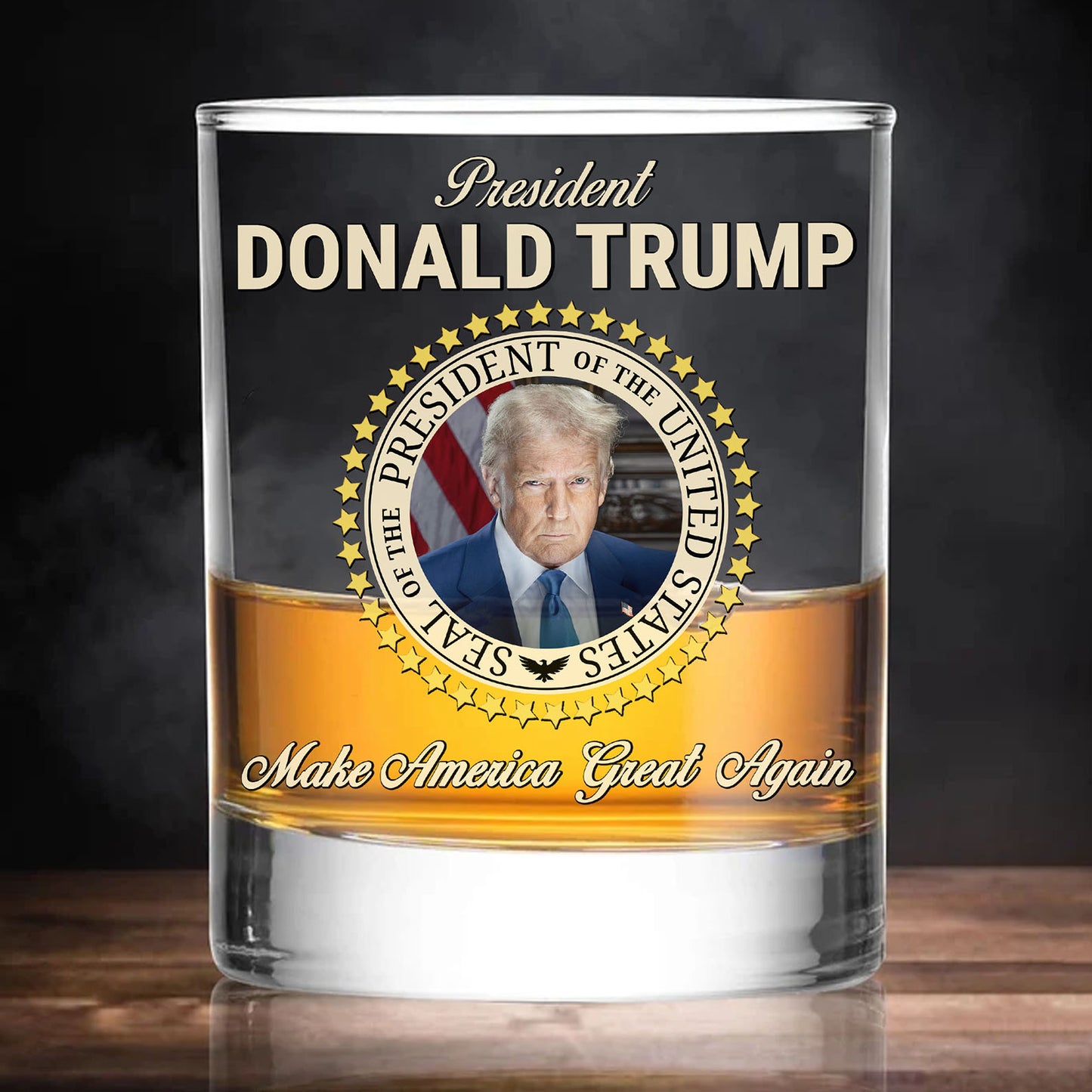 Donald Trump Whiskey Glass | Trump 45 & 47 Glass | MAGA Whiskey Glass for Whiskey Lovers 684088 – GOP