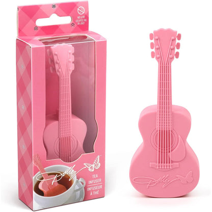 Dolly Parton Pink Guitar Tea Infuser, Silicone Loose Leaf Tea Steeper, Country Music Fan Gift 686182 WFD