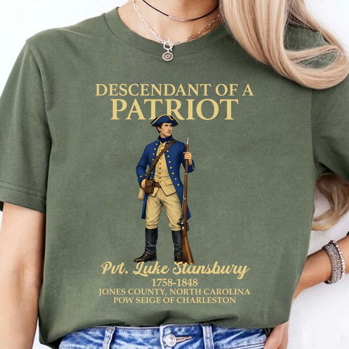 Custom Name Descendant of a Patriot Dark Shirt | Personalized DAR SAR Sweatshirt | Patriotic Tee 684383