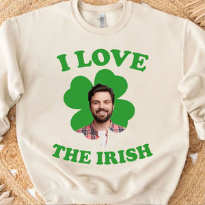 Custom Photo St. Patrick’s Day Clovers Shirt | I Love the Irish Personalized T-Shirt | Shamrock Irish Tee 684334
