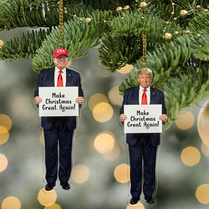 Personalized Donald Trump Acrylic Ornament | Custom Trump with Your Text Ornament | Christmas Tree Ornament 683174 - GOP