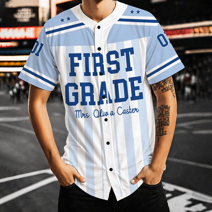 Personalized Teacher Baseball Jersey, Custom Grade Level, Name & Number Shirt, Back to School Teacher Gift 685690