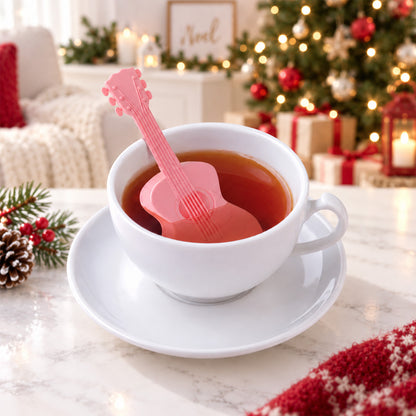 Dolly Parton Pink Guitar Tea Infuser, Silicone Loose Leaf Tea Steeper, Country Music Fan Gift 686182 WFD