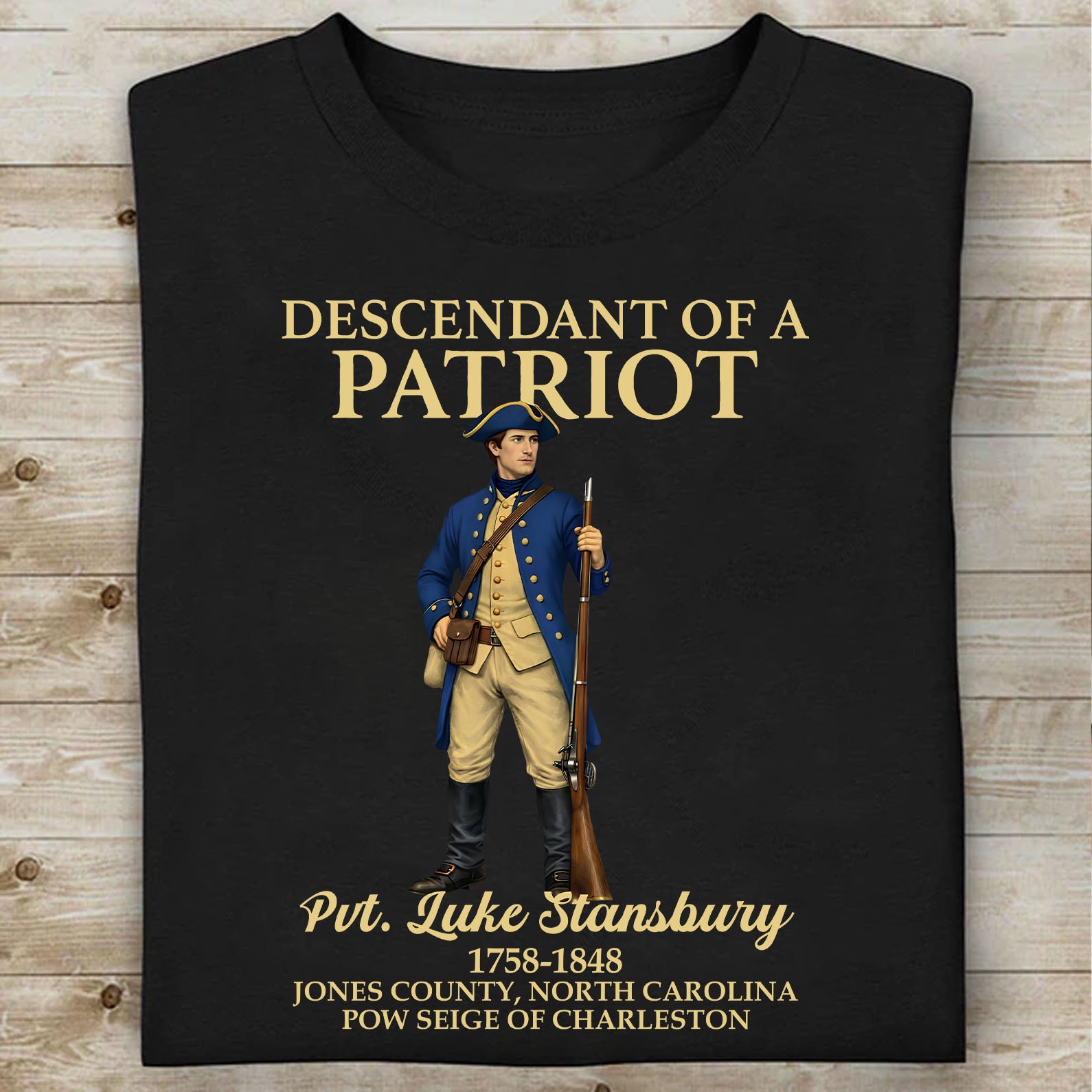Custom Name Descendant of a Patriot Dark Shirt, Personalized 250 Years ...