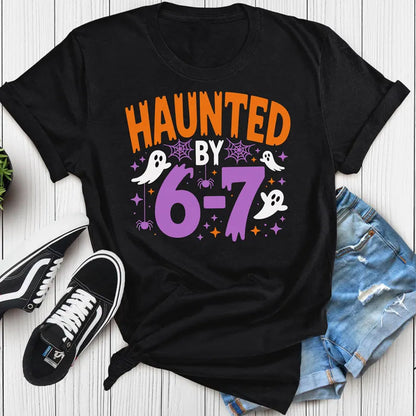 Halloween Six Seven Shirt | Haunted by 6 7 Halloween Shirt | Spooky Meme Tee | Funny Ghost Trendy Halloween Shirt 683183