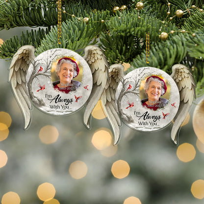 We’re Always With You Memorial Acrylic Ornament | Personalized Custom Name Photo Ornament 683614