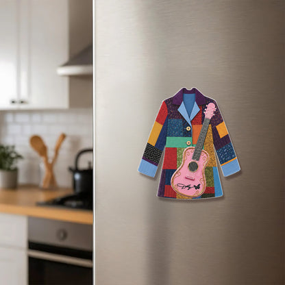 Dolly Parton Coat of Many Colors Fridge Magnet, Pink Guitar Country Music Magnet, Dolly Fan Gift 686130