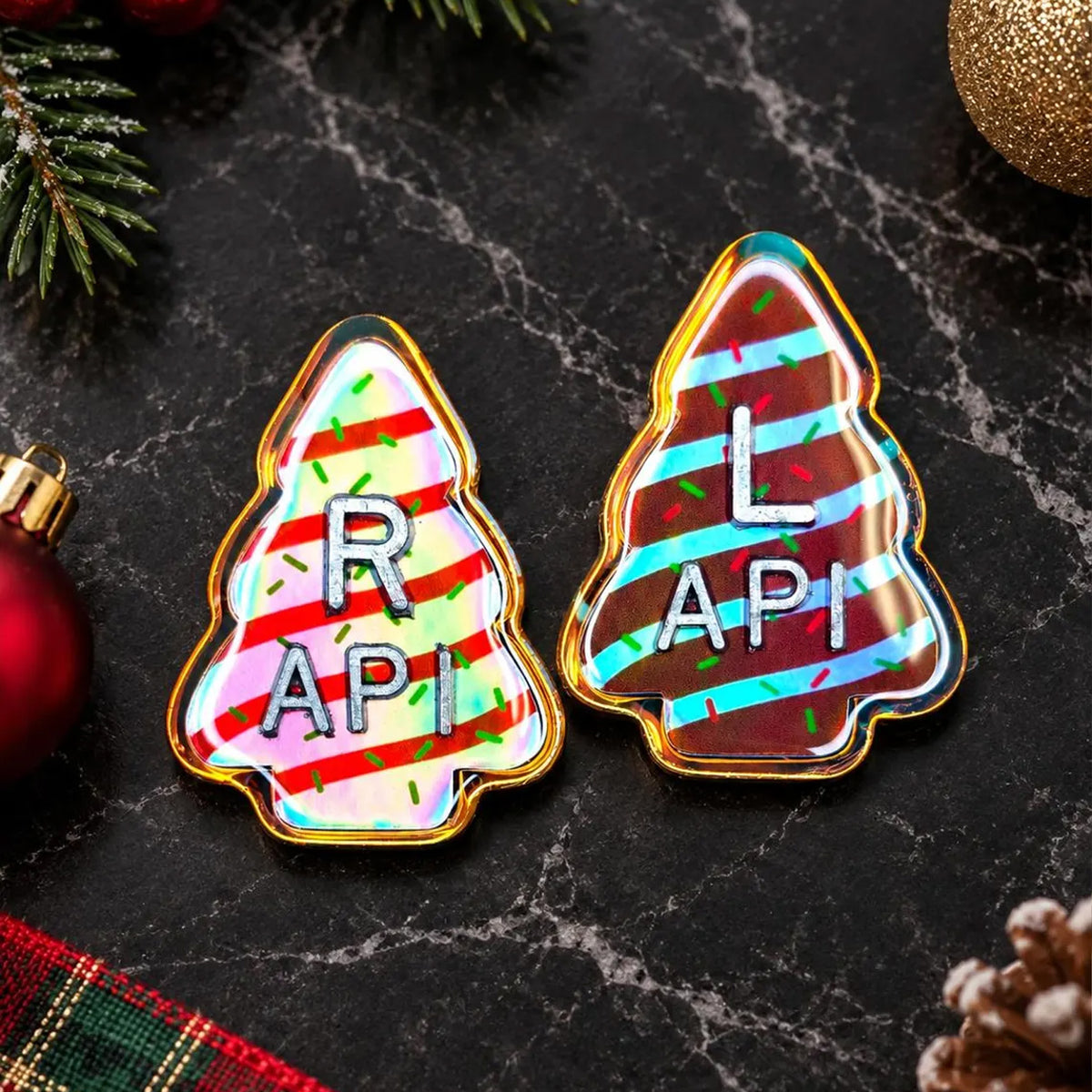 Personalized Christmas X-Ray Markers & Badge Buddy Set, Custom Initial Radiology Markers and Holiday Badge 686998-3 WFD