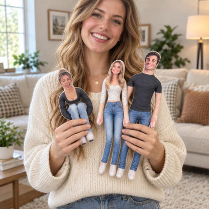 Personalized Photo Poseable Plush Doll, Custom Face Squishy Toy, Funny Best Friend BFF Gift 686558 WFD