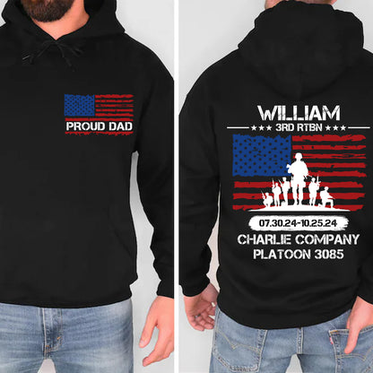 Personalized Military Graduation Shirt, Custom Bootcamp Graduation Tee, Military Dad Pocket & Back Shirt 683344-2