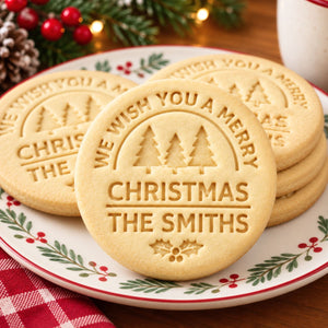 Personalized Christmas Cookie Stamp & Cutter, Custom Family Name Cookie Embosser, Holiday Baking Gift 686805 WFD