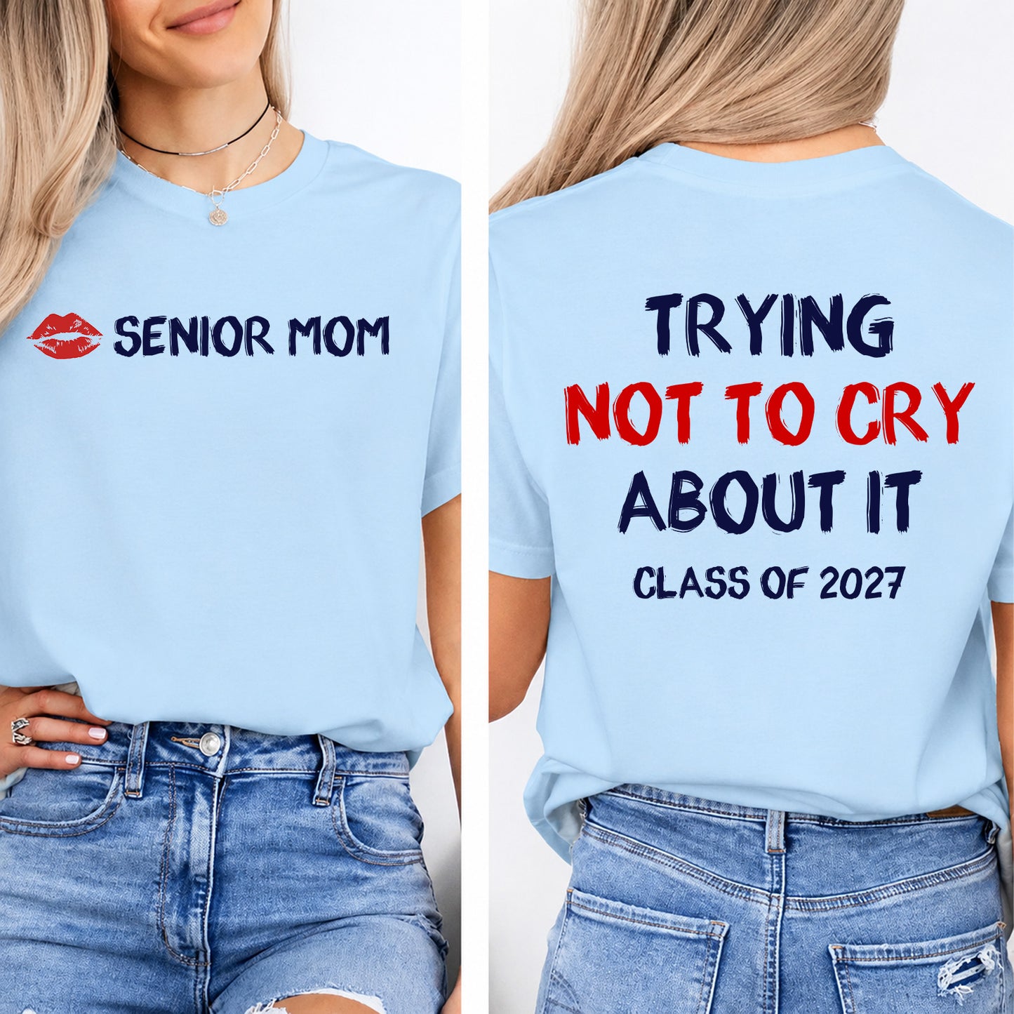 Custom Senior Mom Dad Shirt, Personalized Front & Back Graduation Tee, Custom Year Graduation T-Shirt 685814