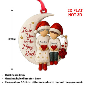 Personalized Grandma & Grandchild Acrylic Ornament, Custom Name Grandson Granddaughter Christmas Ornament 683481