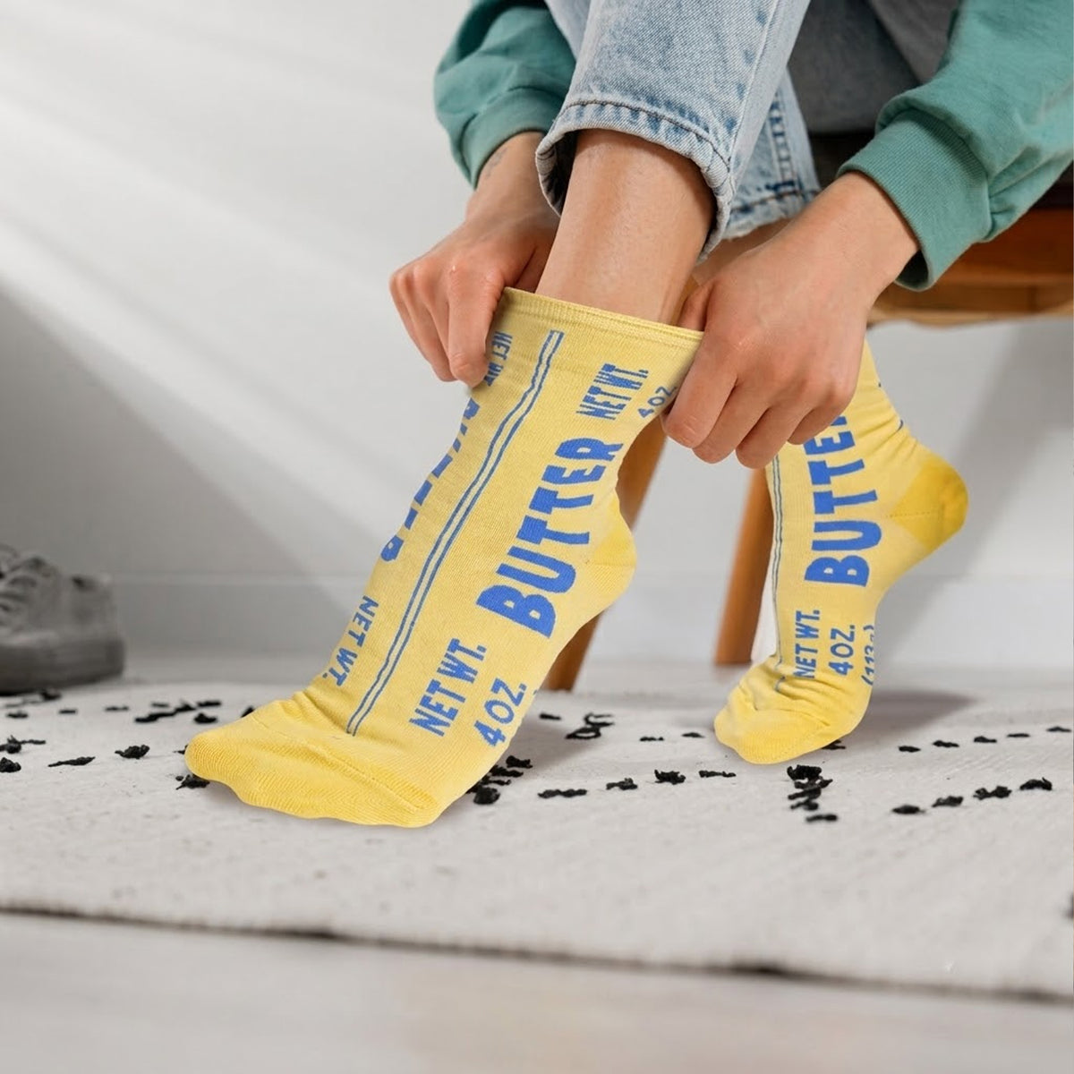 Butter Socks, Funny Food Butter Box Crew Socks, Unique Gift for Chefs & Food Lovers 686432 WFD
