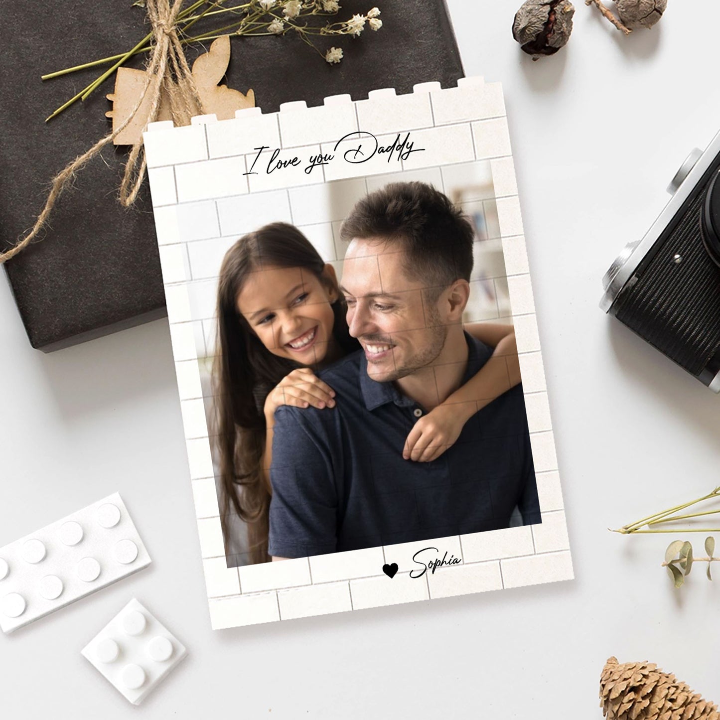 Custom Photo Dad Building Brick Blocks | Personalized Brick Photo Block Gift for Dad, Father’s Day 684293