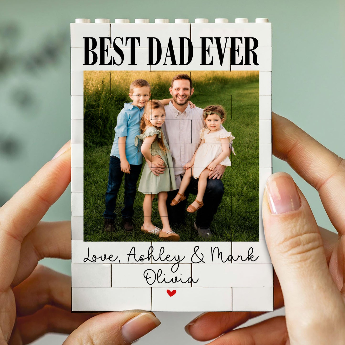 Custom Photo Building Brick Block, Personalized Best Dad Ever Picture Brick Puzzle, Father’s Day Gift 685144