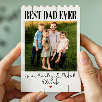 Custom Photo Building Brick Block, Personalized Best Dad Ever Picture Brick Puzzle, Father’s Day Gift 685144