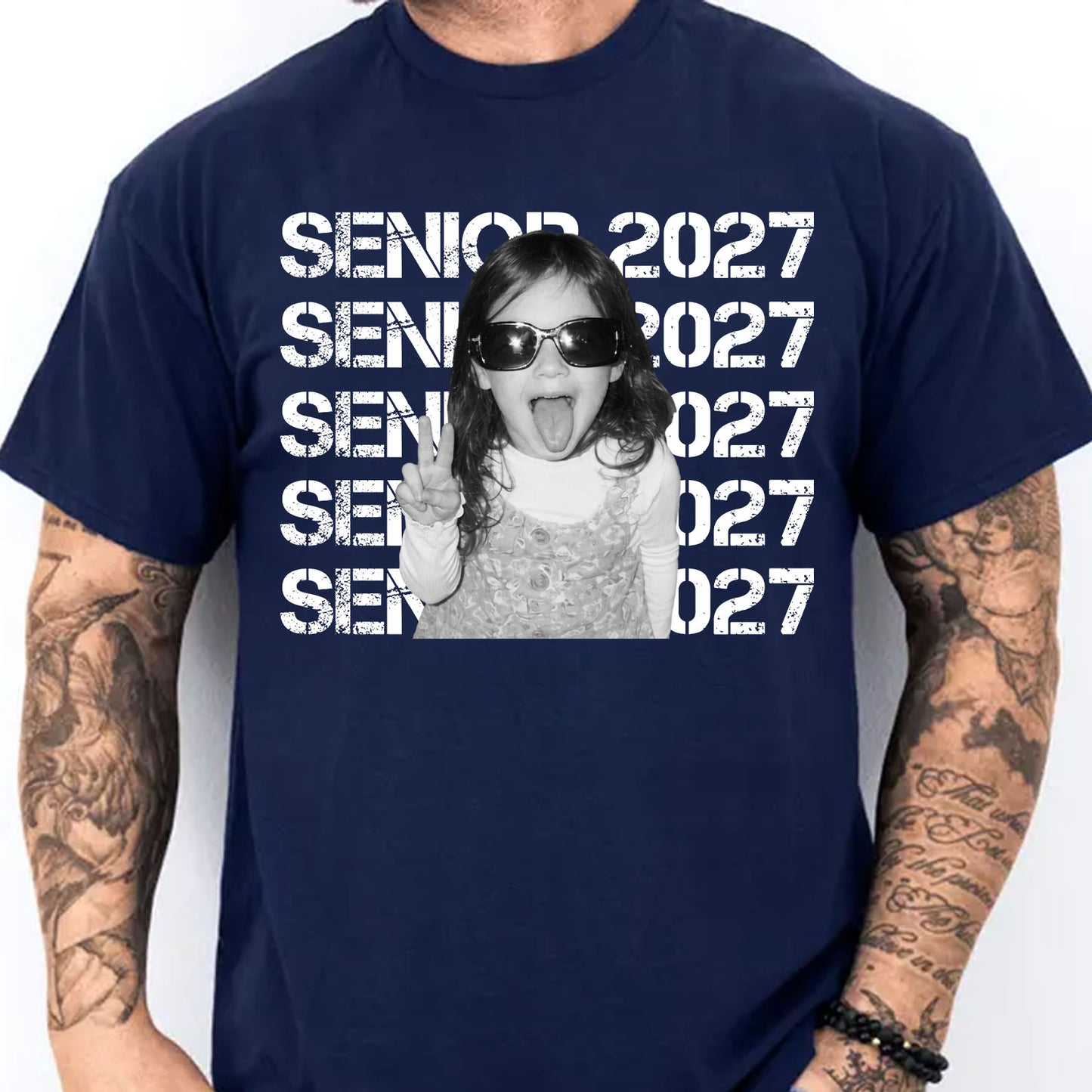 Personalized Senior 2027 Photo Shirt, Custom Class of 2027 Graduation Tee, Senior Portrait Keepsake Gift 685685